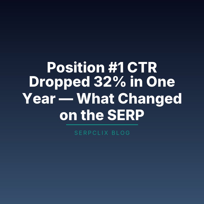 Position #1 CTR Dropped 32% in One Year — What Changed on the SERP