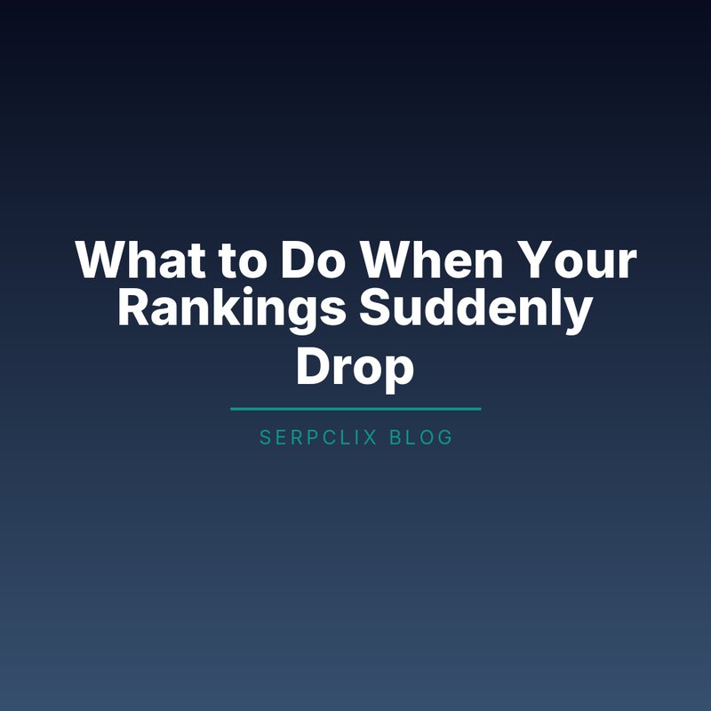 What to Do When Your Rankings Suddenly Drop